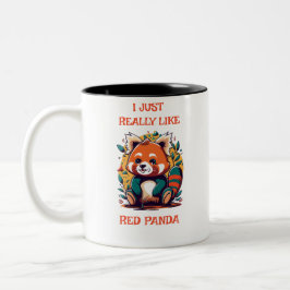 Caneca De Café Em Dois Tons Red Panda, Eu Gosto Muito De Panda Vermelha