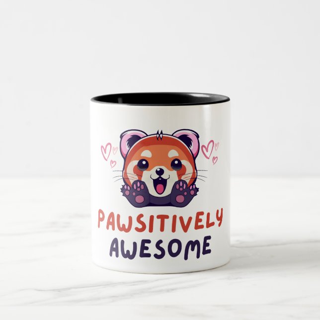 Caneca De Café Em Dois Tons Red Panda Pawsitively Incrível (Centro)