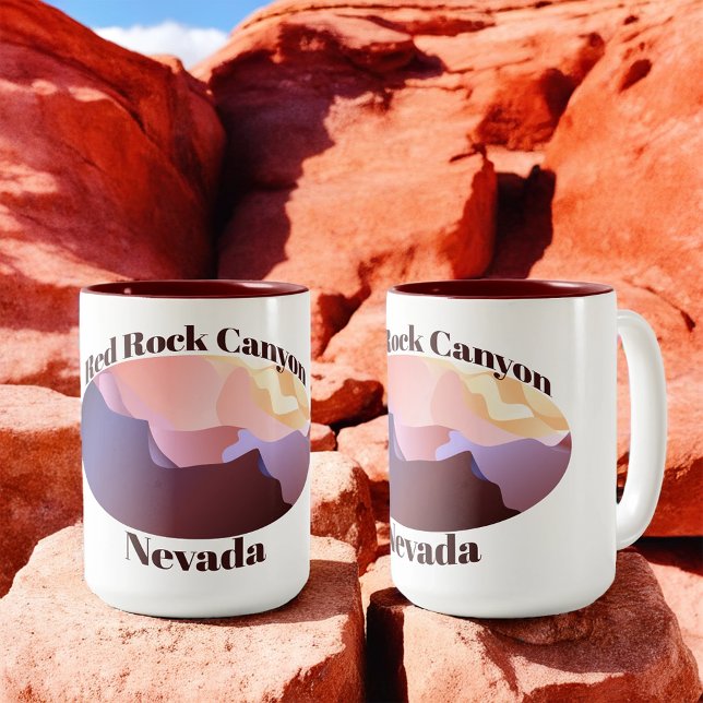 Caneca De Café Em Dois Tons Red Rock Canyon, Nevada (Criador carregado)