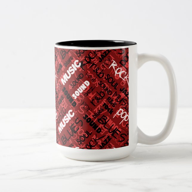 Caneca De Café Em Dois Tons Red Rock Pop R & B Music Mug (Direita)