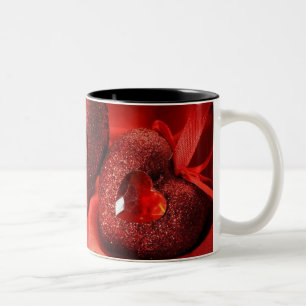 Caneca De Café Em Dois Tons Red Ruby Heart Mug