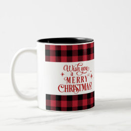 Caneca De Café Em Dois Tons Red Truck Buffalo - Xadrez Natal
