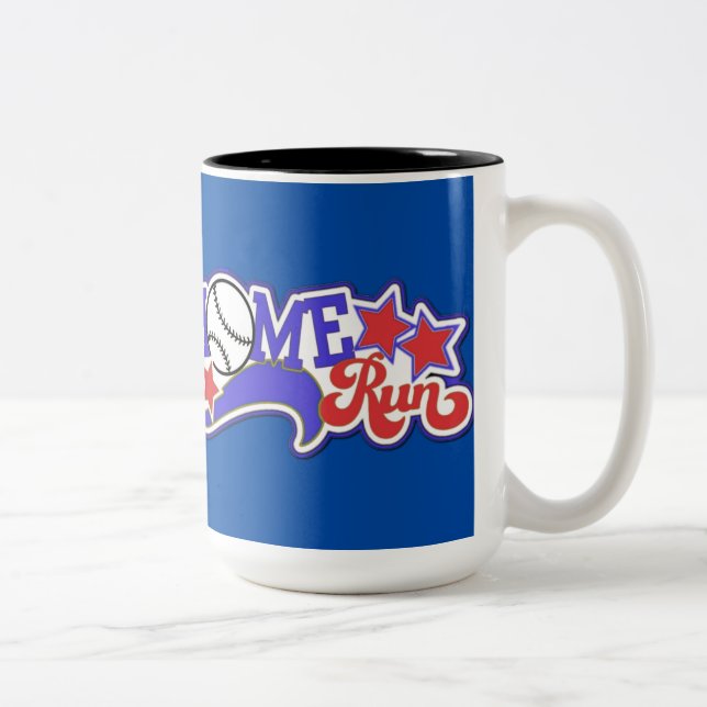 Caneca De Café Em Dois Tons Red White e Blue Home Run Baseball Mug (Direita)