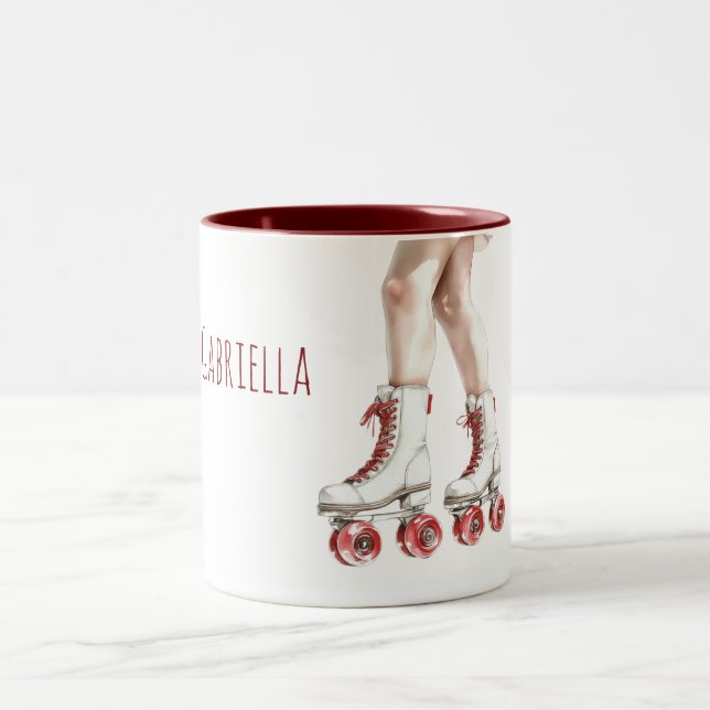 Caneca De Café Em Dois Tons Red White Roller Skates (Centro)