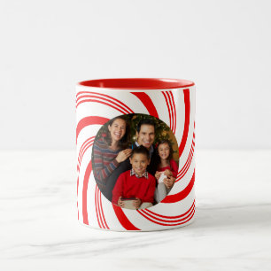 Caneca De Café Em Dois Tons Redemoinho de Cana de Açúcar Vermelha e Branca