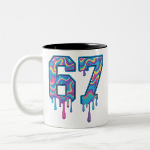 Caneca De Café Em Dois Tons Redemoinho Seis Sete Gotejamento 6 7 Meme Gíria Ge