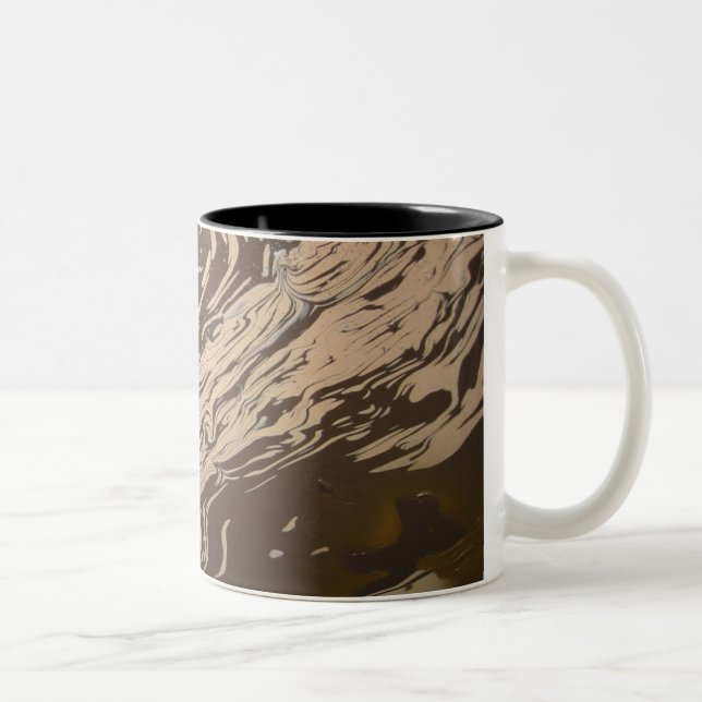 Caneca De Café Em Dois Tons "Redemoinho Yin Yang" (Direita)