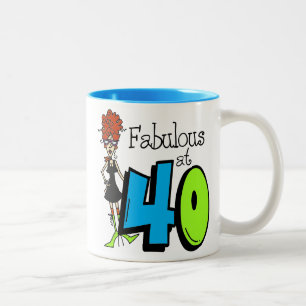Caneca De Café Em Dois Tons Redhead fabuloso no aniversário 40