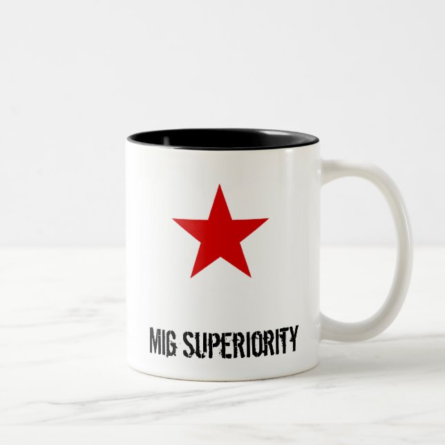 Caneca De Café Em Dois Tons redstar, superioridade do Mig (Direita)