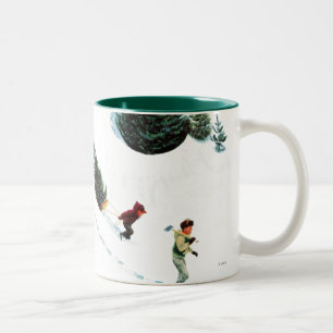 Caneca De Café Em Dois Tons Reduzindo a árvore