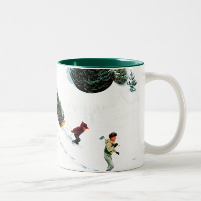 Caneca De Café Em Dois Tons Reduzindo a árvore (Direita)