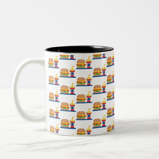 Caneca De Café Em Dois Tons Refeição de Burger (Esquerda)