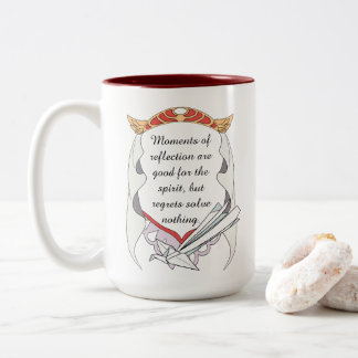 Caneca De Café Em Dois Tons Reflect but don’t Regret Inspirational Mug