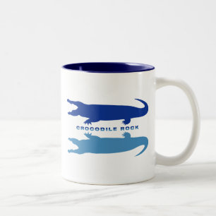 Caneca De Café Em Dois Tons Reflexão Crocodilo (Azul)