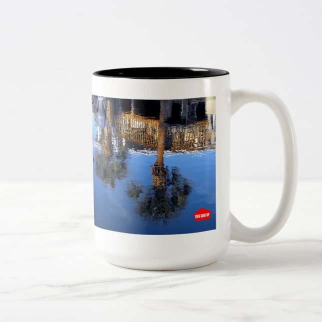 Caneca De Café Em Dois Tons Reflexão das Palmeiras (Direita)