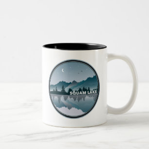 Caneca De Café Em Dois Tons Reflexão de Squam Lake New Hampshire