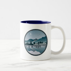 Caneca De Café Em Dois Tons Reflexão sobre o Lago Benson na Carolina do Norte