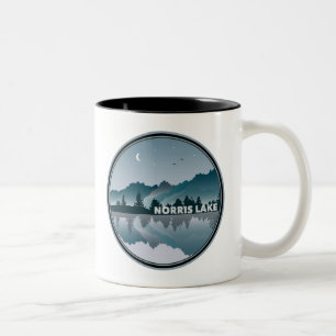 Caneca De Café Em Dois Tons Reflexão sobre o Norris Lake Tennessee