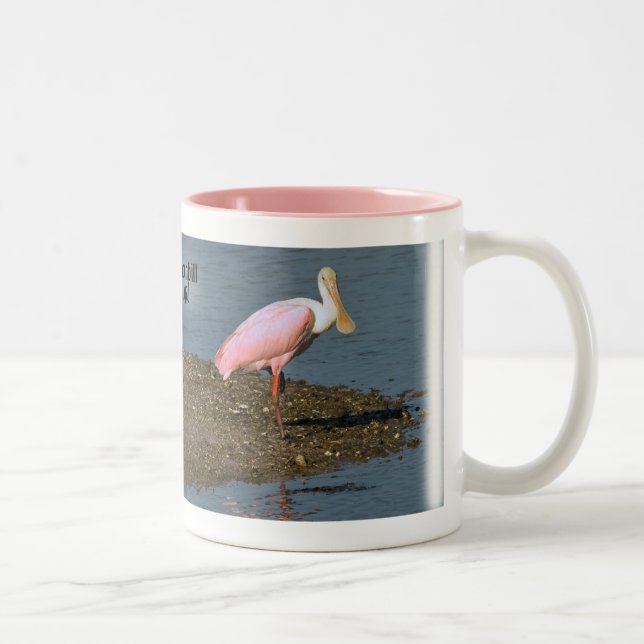 Caneca De Café Em Dois Tons Reflexões do Spoonbill róseo (Direita)