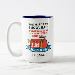 Caneca De Café Em Dois Tons Reforma de Trabalhador Postal Aposentadoria
