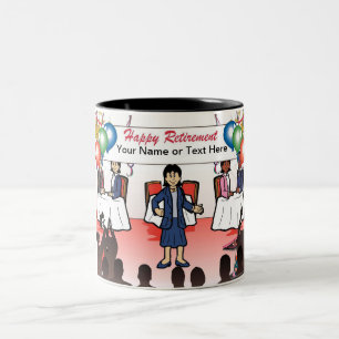 Caneca De Café Em Dois Tons Reforma Personalizada - Caricatura Feminina