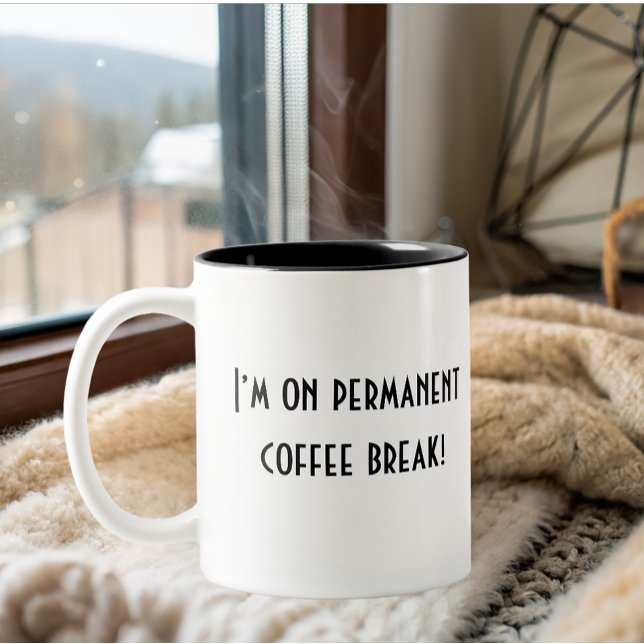 Caneca De Café Em Dois Tons reforma simples e engraçada (Criador carregado)