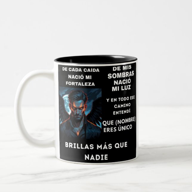 CANECA DE CAFÉ EM DOIS TONS REGALO PERSONALIZADO (NOMBRE)TU BRILLAS (Esquerda)
