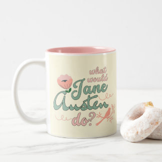 Caneca De Café Em Dois Tons Regency Jane Austen Romântica