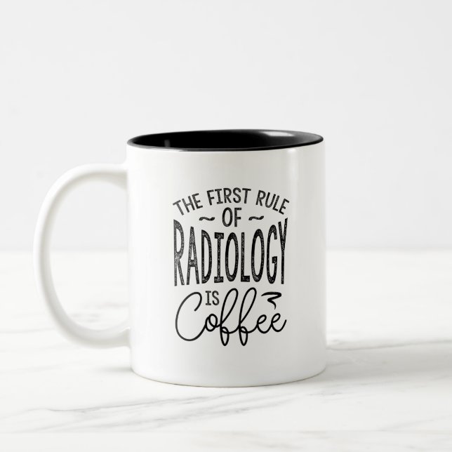 Caneca De Café Em Dois Tons Regra De Radiologia É Café (Esquerda)