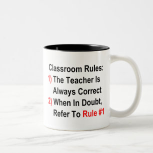 Caneca De Café Em Dois Tons Regras da sala de aula