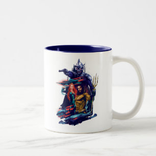 Caneca De Café Em Dois Tons Rei Orm Contra Mera & Aquaman de Aquaman  