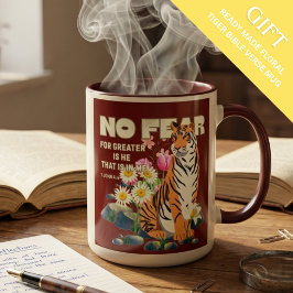 Caneca De Café Em Dois Tons Rei Tigre Sem Medo João 4:4