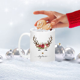 Caneca De Café Em Dois Tons Reindeer Feriado Feriado Personalizado