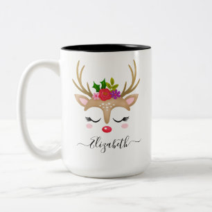 Caneca De Café Em Dois Tons Reindeer Mug de Natal