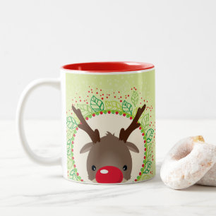 Caneca De Café Em Dois Tons REINDEER PEER verde limão de rudolas agudo de nari
