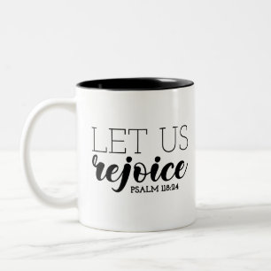 Caneca De Café Em Dois Tons Rejoice Gospel Graphics Scripting Art Christian
