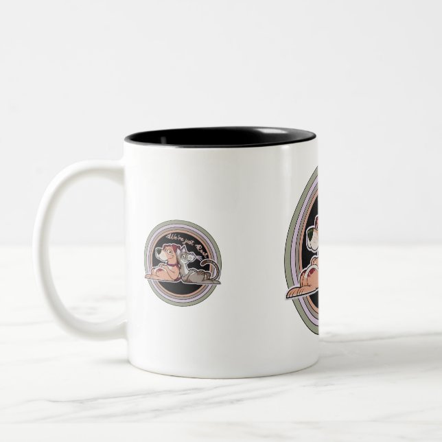 Caneca De Café Em Dois Tons Relacionamento entre Cães e Gatos (Esquerda)