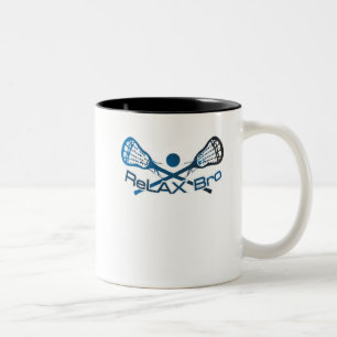 Caneca De Café Em Dois Tons Relaxe o presente engraçado do jogador do Lacross