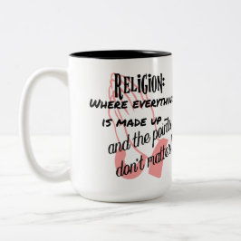 Caneca De Café Em Dois Tons Religião - onde tudo é inventado.