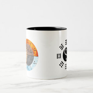 Caneca De Café Em Dois Tons Relógio de Orgão Yin Yang Bagua
