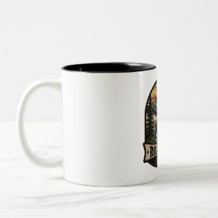 Caneca De Café Em Dois Tons Remenda Bordada de Alce 'Vague Livre'