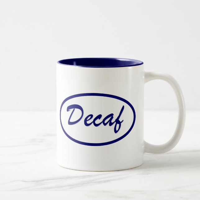 Caneca De Café Em Dois Tons Remendo conhecido do Decaf Decaffeinated (Direita)