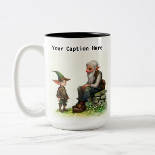 Caneca De Café Em Dois Tons Remerente 3D de um Idoso Compartilhando seu Conhec