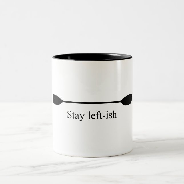 Caneca De Café Em Dois Tons Remo de Caiaque 'Fique Mais à Esquerda' (Centro)