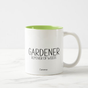 Caneca De Café Em Dois Tons Removedor de Ervas Daninhas Humorístico Engraçado