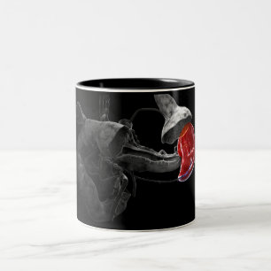 Caneca De Café Em Dois Tons Rendição 3d artística do baço