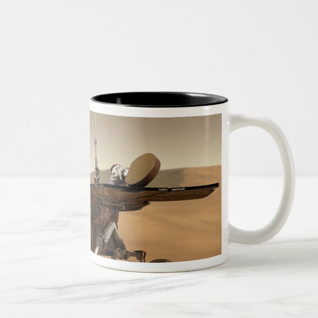 Caneca De Café Em Dois Tons Rendição de Marte Rover (Direita)