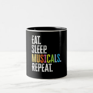Caneca De Café Em Dois Tons Repetição de Músicos do Sono