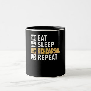 Caneca De Café Em Dois Tons Repetição do ensaio de sono - Atuação de aspas