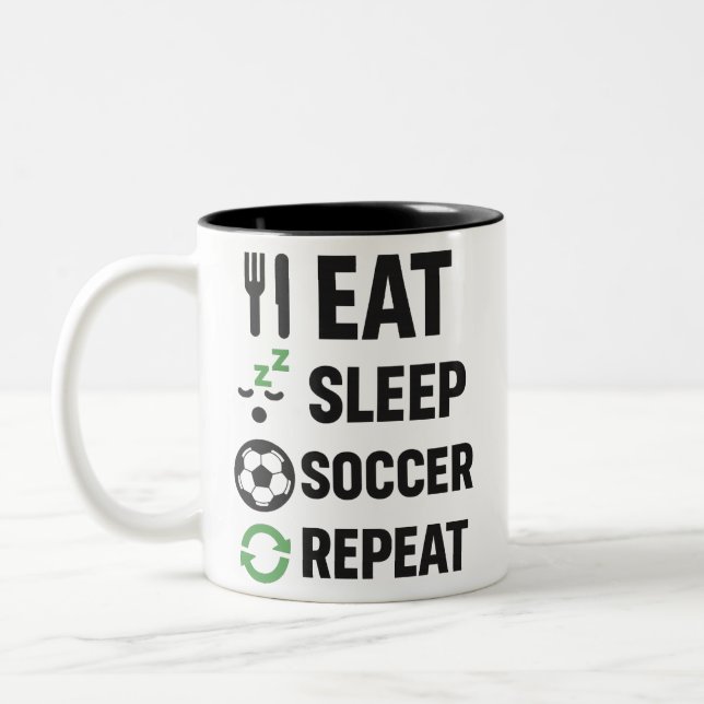 Caneca De Café Em Dois Tons Repetir o Soccer do Sono (Esquerda)
